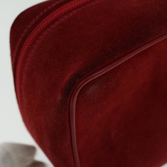 GUCCI Vanity Cosmetic Pouch Suede Red 032 1705 0141 Auth 66538 - Picture 14 of 16